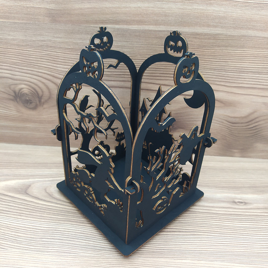 Halloween lámpás, szétszedhetős - festett - Image 2