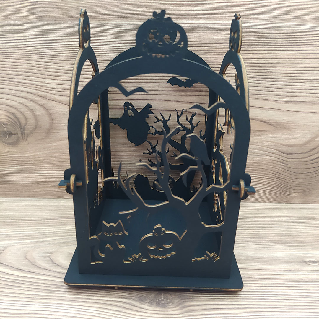 Halloween lámpás, szétszedhetős - festett - Image 4