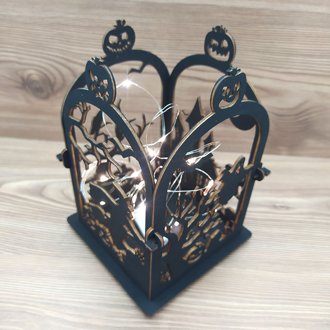 Halloween lámpás, szétszedhetős - festett - Image 7