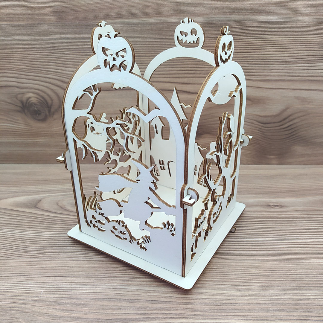 Halloween lámpás, szétszedhetős - natúr alap - Image 4