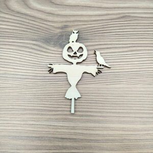 Halloween madárijesztő - fa figura