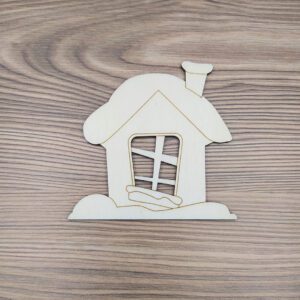 Havas házikó fa figura