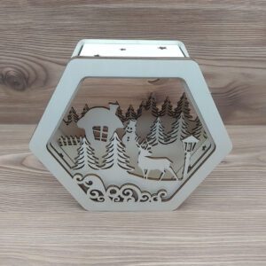 Karácsonyi dekoráció - Rénszarvas natúr alap