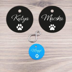 Kutya, macska fém biléta - kerek