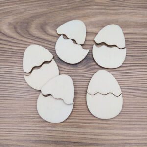 Tojás, felezett fa figura 5db