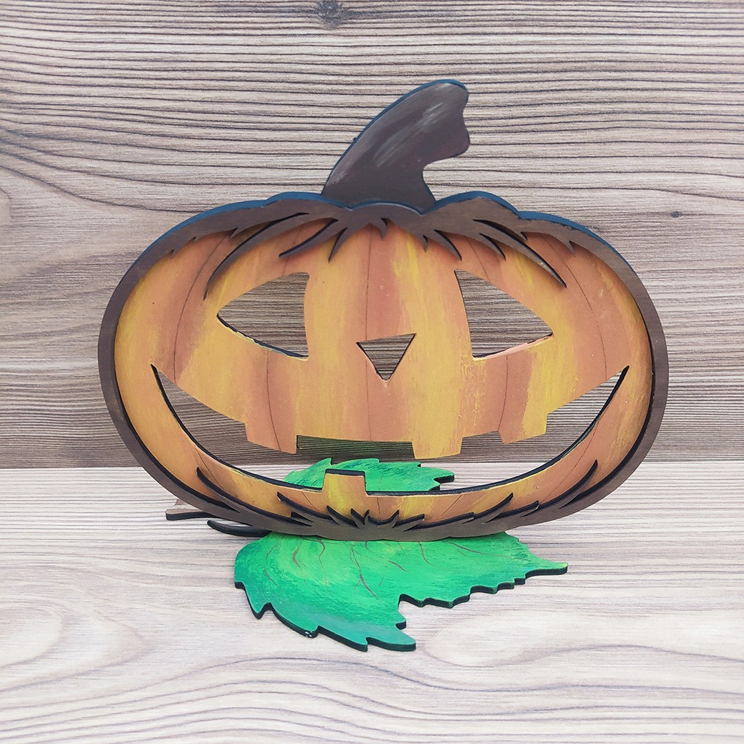 Halloween tök asztali dísz - festett