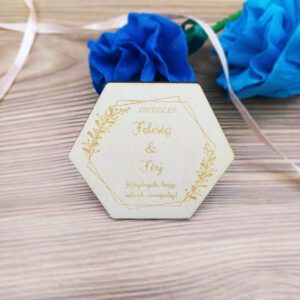 Esküvői hűtőmágnes, köszönőajándék - speciális, választható mintával