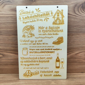 Búcsú a lakáshiteltől tábla - Testreszabható