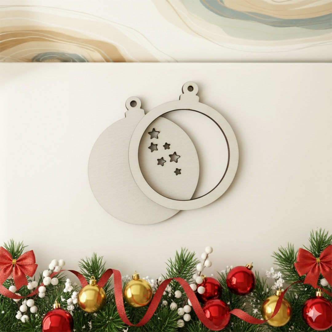 Karácsonyfadísz alap - kerek csillagokkal