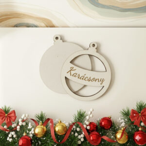 Karácsonyfadísz alap - kerek, felirat opcióval