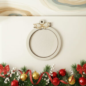 Karácsonyfadísz alap - kerek masnival