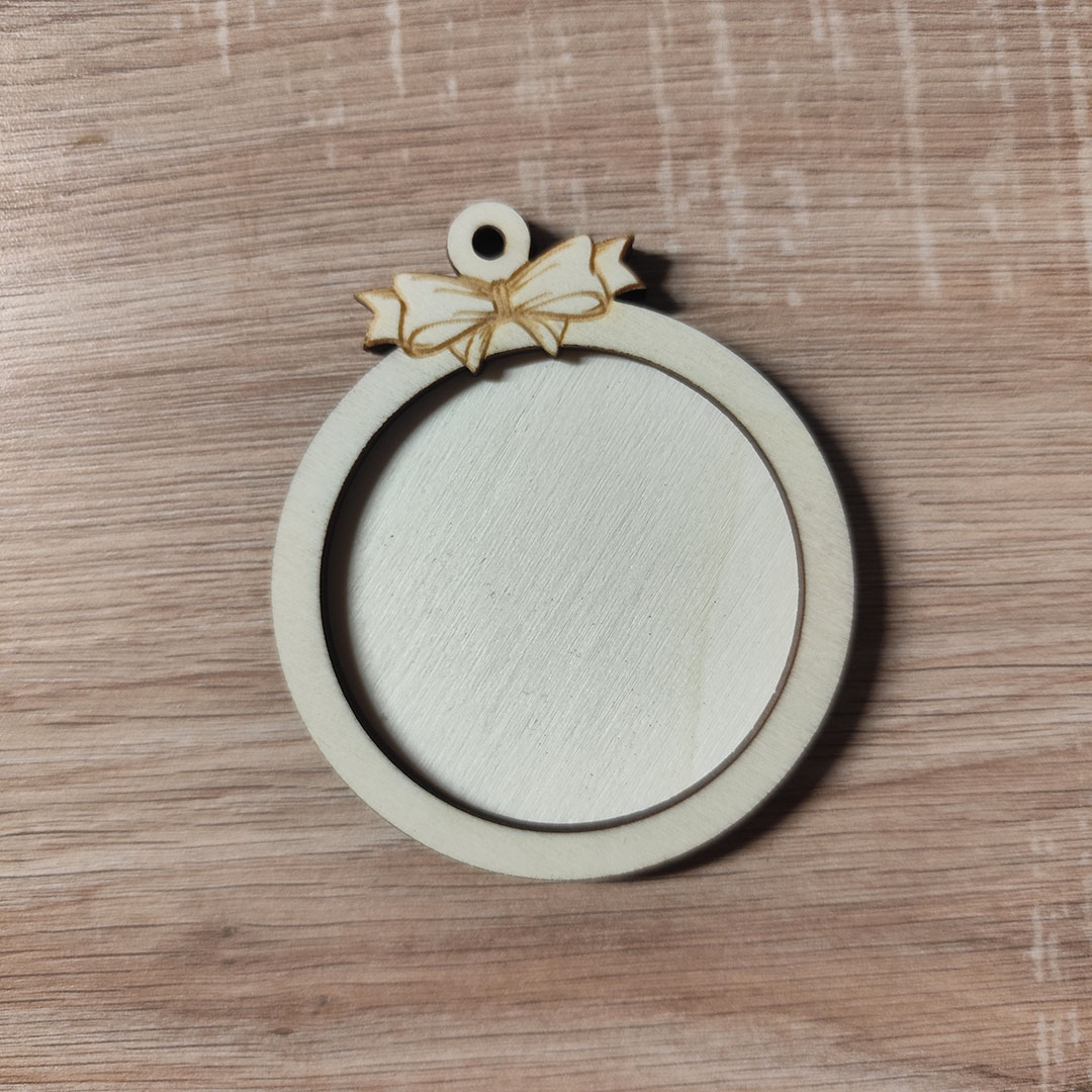 Karácsonyfadísz alap - kerek masnival - Image 4