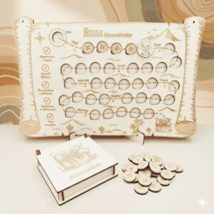 Jutalomtábla, pontgyűjtő tábla - kincsestérkép játék - névre szóló