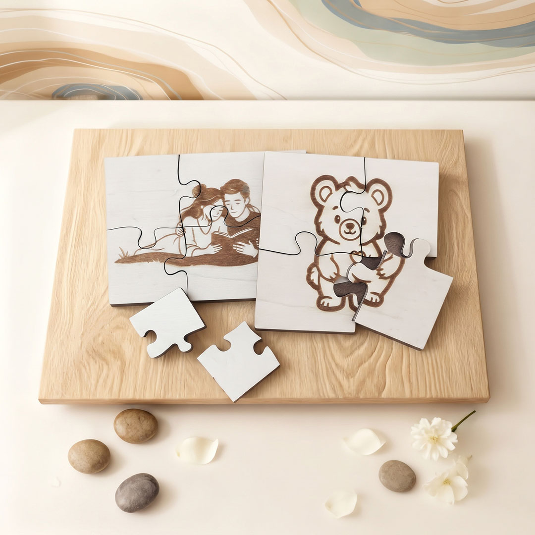 Egyedi fa puzzle (esküvő, ballagás, DIY, egyéb)