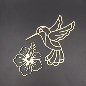 Kolibri és virág - fa figura