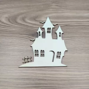 Halloween ház - fa figura