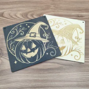 Halloween tábla, ajtódísz - tök, gravírozott